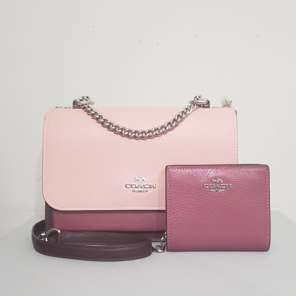 NWT! COACH COLORBLOCK PINK KLARE CROSSBODY BAG & MATCHING WALLET SET